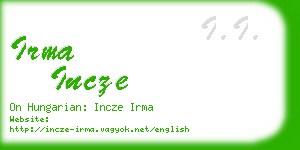 irma incze business card